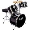 imageMusic Alley 3 Piece Kids Drum Set with Drum Sticks ampamp Drum Throne SeatMetallic Black