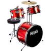 imageMusic Alley 3 Piece Kids Drum Set with Drum Sticks ampamp Drum Throne SeatMetallic Red