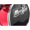 imageMusic Alley 3 Piece Kids Drum Set with Drum Sticks ampamp Drum Throne SeatMetallic Red