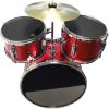 imageMusic Alley 3 Piece Kids Drum Set with Drum Sticks ampamp Drum Throne SeatMetallic Red