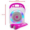 imageRockJam 10Watt Rechargeable Bluetooth Karaoke Machine with Two Mics Lightshow ampamp Voice EffectsPink