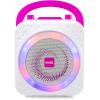 imageRockJam 10Watt Rechargeable Bluetooth Karaoke Machine with Two Mics Lightshow ampamp Voice EffectsPink