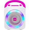 imageRockJam 10Watt Rechargeable Bluetooth Karaoke Machine with Two Mics Lightshow ampamp Voice EffectsPink