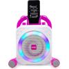 imageRockJam 10Watt Rechargeable Bluetooth Karaoke Machine with Two Mics Lightshow ampamp Voice EffectsPink