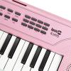 imageRockJam 49 Key Keyboard PianoSheet Music Stand Piano Note Stickers ampamp Simply Piano LessonsBaby Pink