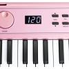 imageRockJam 49 Key Keyboard PianoSheet Music Stand Piano Note Stickers ampamp Simply Piano LessonsBaby Pink