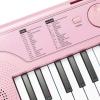 imageRockJam 49 Key Keyboard PianoSheet Music Stand Piano Note Stickers ampamp Simply Piano LessonsBaby Pink