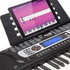 imageRockJam 61Key Compact Keyboard Piano with LED Display Keynote Stickers ampamp Lessons54 Key