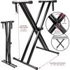 imageRockJam Xfinity HeavyDuty DoubleX PreAssembled Infinitely Adjustable Piano Keyboard Stand with Locking StrapsDouble Braced Keyboard Stand