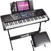 imageRockJam RJ761 61 Key Keyboard Piano with Keyboard Bench Digital Piano Stool Sustain Pedal Headphones ampamp Lessons61 Key Kit with LCD Display