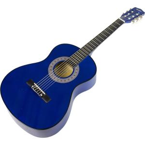 imageMusic Alley 34 Inch Junior Classic Acoustic Guitar with Lessons ampamp String StickersBlue