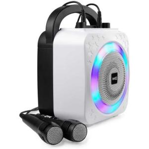 imageRockJam 10Watt Rechargeable Bluetooth Karaoke Machine with Two Mics Lightshow ampamp Voice EffectsBlack