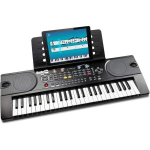 imageRockJam 49 Key Keyboard PianoSheet Music Stand Piano Note Stickers ampamp Simply Piano LessonsBlack