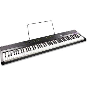 imageRockJam 61Key Compact Keyboard Piano with LED Display Keynote Stickers ampamp Lessons88Key Digital Piano Button Edition