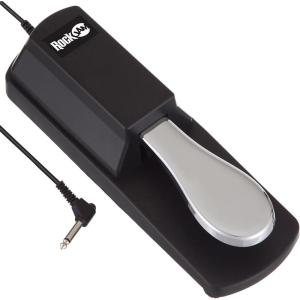 imageRockJam 635mm Sustain Pedal for Electronic Keyboards and Digital Pianos with Polarity Switch AntiSlip Rubber Bottom and 59 ft CableSustain Pedal