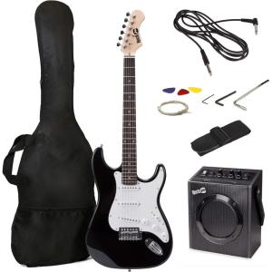 imageRockJam Electric Guitar Kit with 10Watt Amp Gig Bag Picks Spare Strings ampamp LessonsBlack